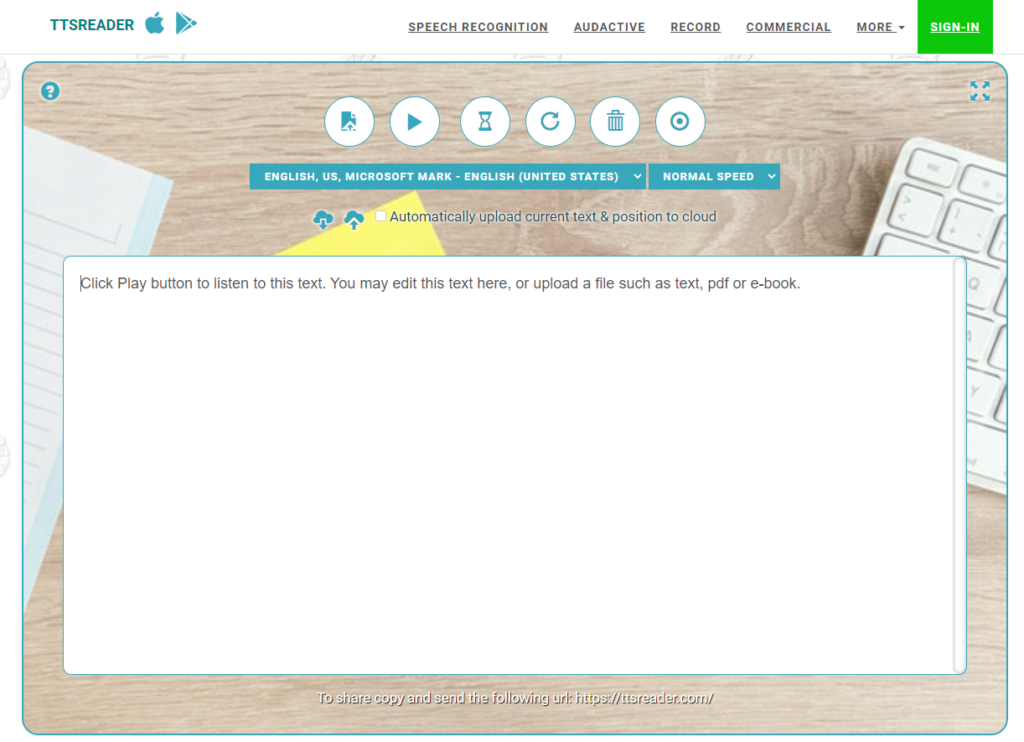 воспроизвести текст голосом