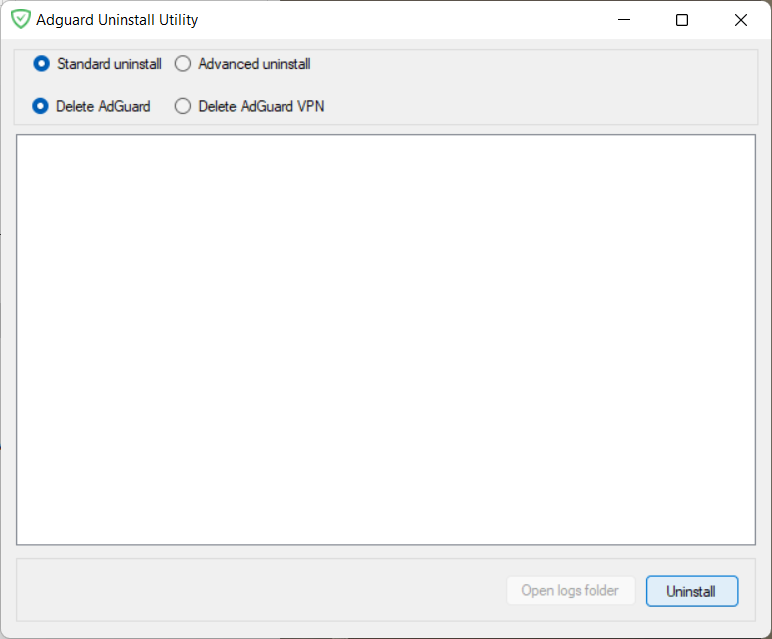 Утилита для удаления AdGuard