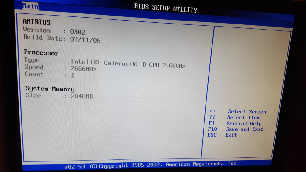 ami bios внешний вид