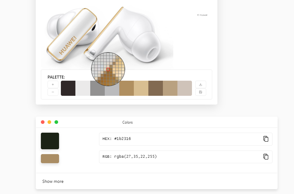 Определение цвета в ImageColorPicker